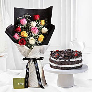 Young Love Colourful Bouquet Black Forest Cake-picture-44