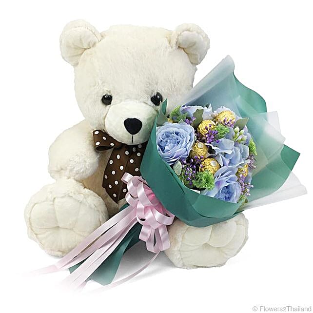 flowers chocolate and teddy bear delivery