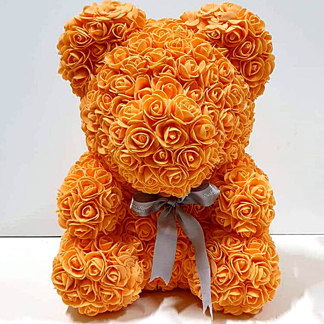 orange rose teddy bear