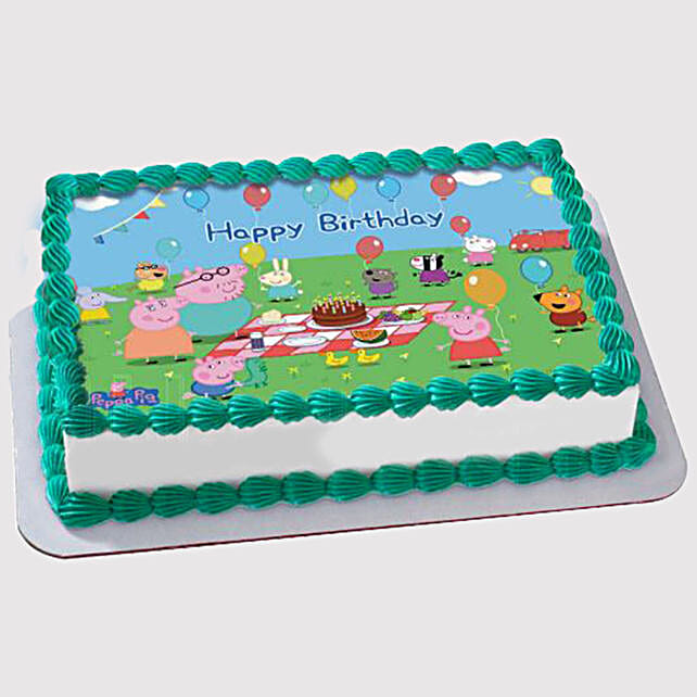Peppa Pig Birthday Party Black Forest Photo Cake In Uae Gift