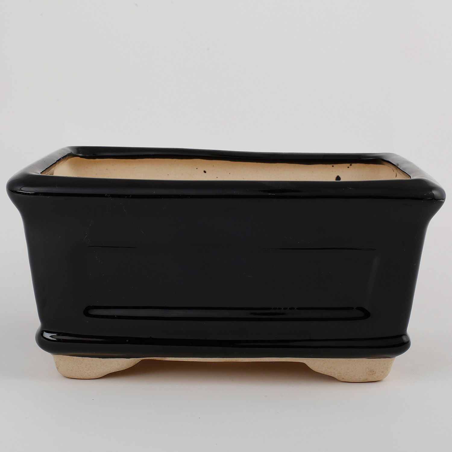 Ceramic Rectangular Bonsai Tray Black Gift vase for bonsai plant Ferns N Petals