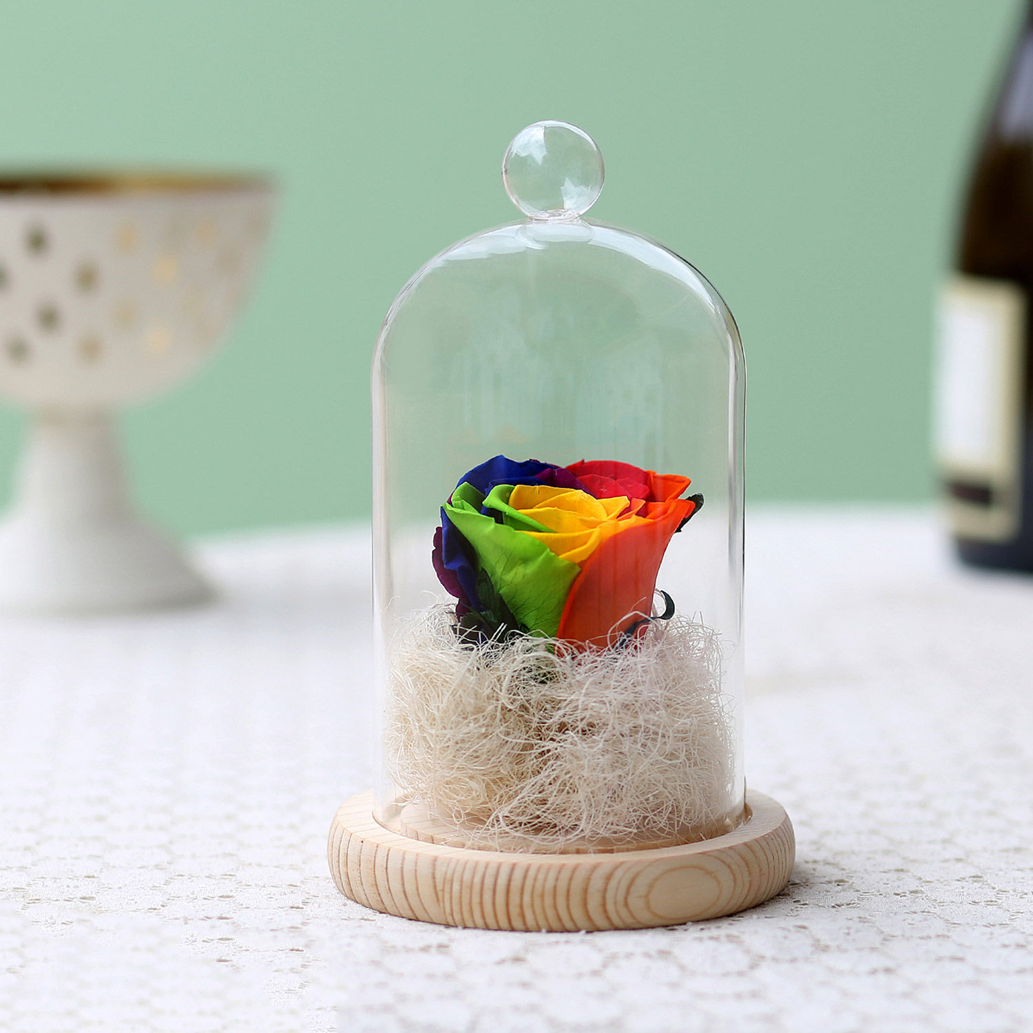 Mystic- Forever Rainbow Rose In Glass Dome | Gift ...